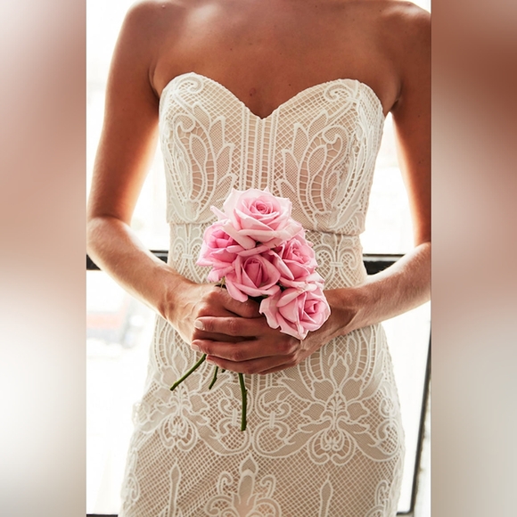 COPY - Stone Cold Fox Market Gown Bride Bridal Wedding Small Medium Slip Lace - Picture 7 of 16